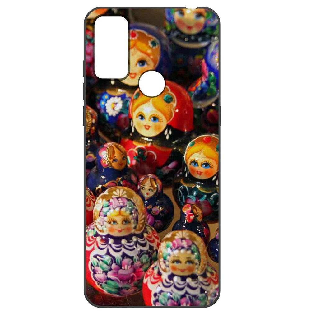 

Чехол-накладка Krutoff Soft Case Матрешка для TCL 20E, Черный