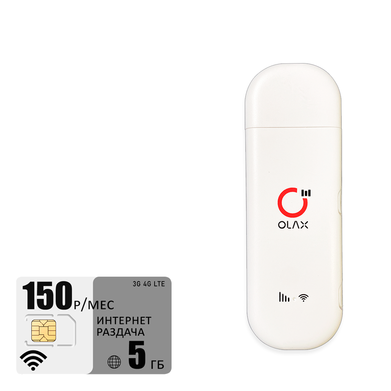 

Usb-модем Olax F90 (modem-f90-tele2-5gb-pro-sb), Белый, F90