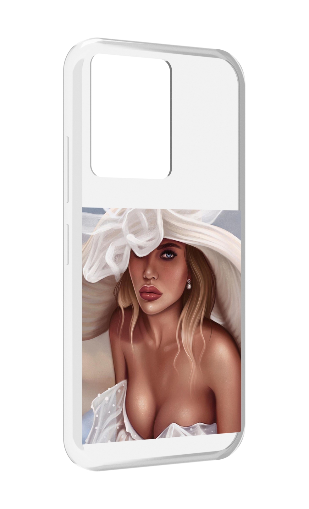Чехол MyPads девушка-в-белой-шляпе женский для Infinix Note 12 5G X671 / Note 12 Pro 5G