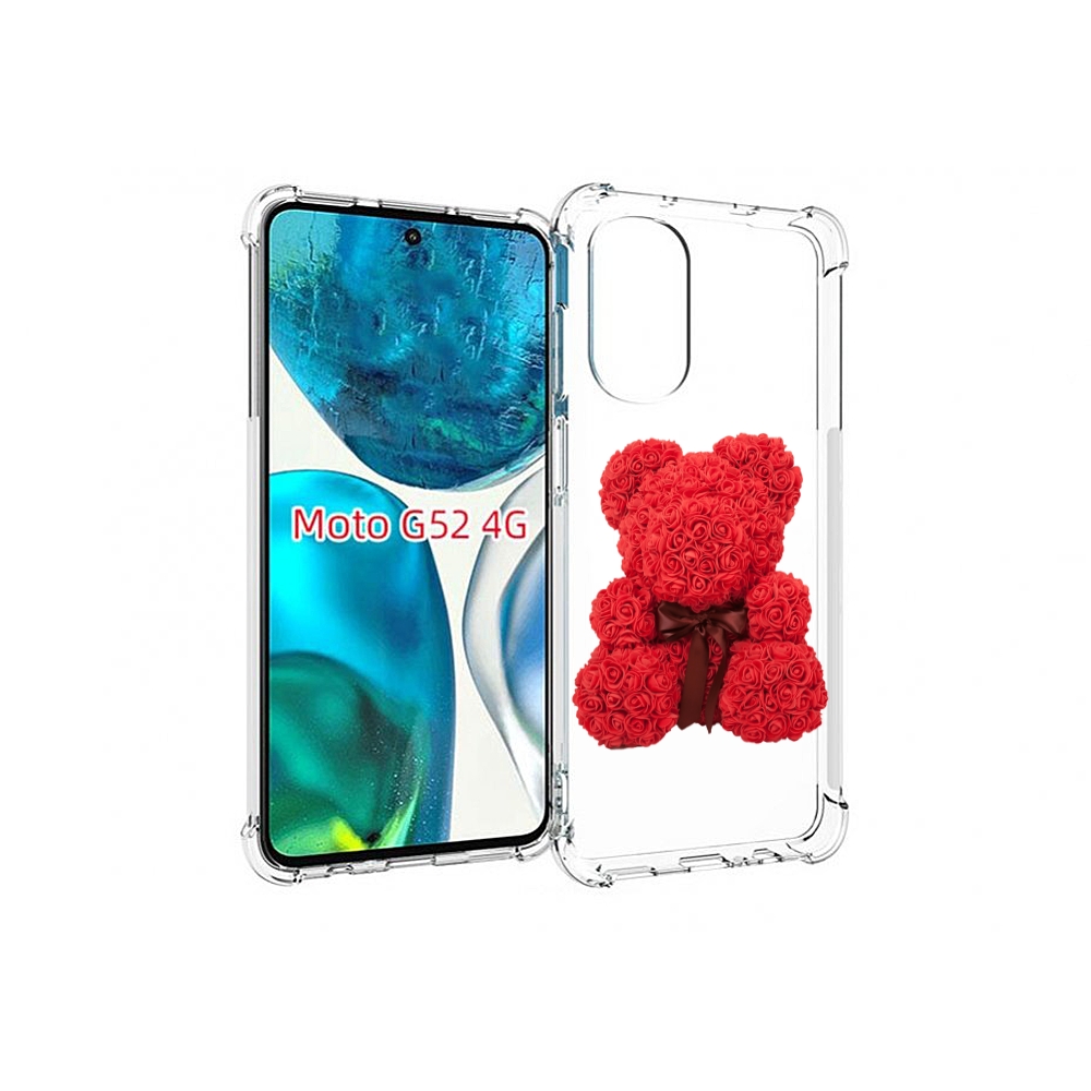 

Чехол MyPads мишка-из-розочек для Motorola Moto G82 / Moto G52, Прозрачный, Tocco