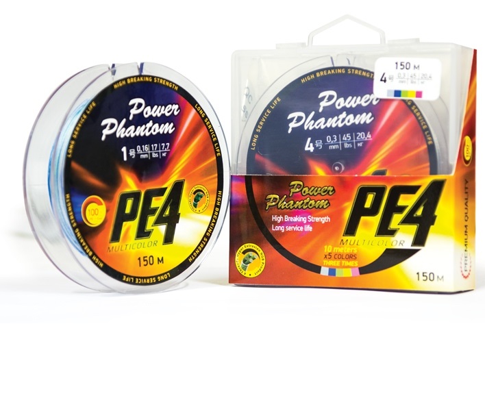 

Шнур Power Phantom PE4, 110м, мультиколор #0,8, 0,14мм, 6,8кг, Разноцветный, PE4