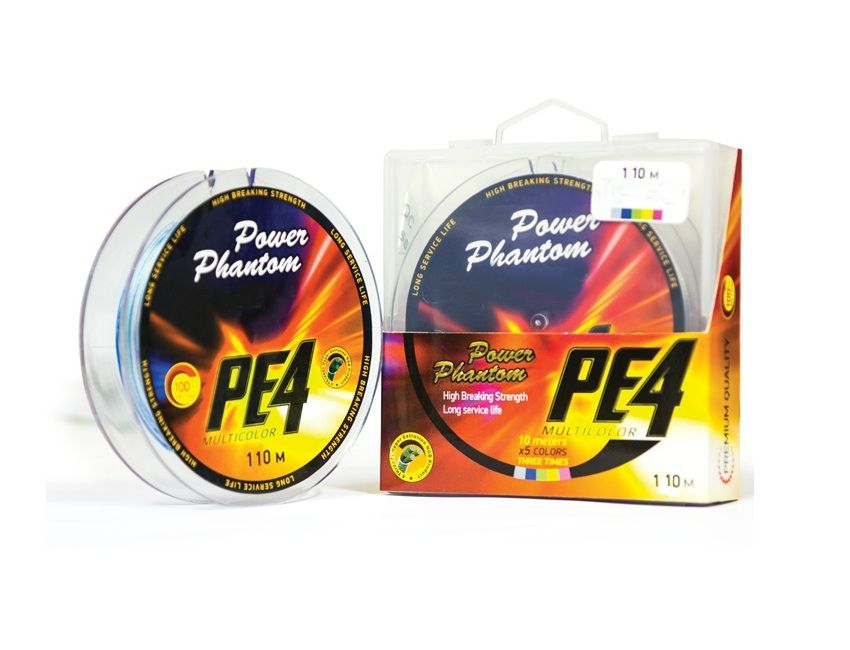 

Шнур Power Phantom PE4, 110м, мультиколор #2, 0,22мм, 11,8кг, Разноцветный, PPPE4M11020
