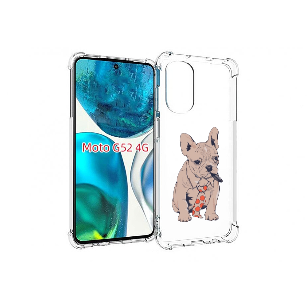 

Чехол MyPads бульдог с сигарой для Motorola Moto G82 / Moto G52, Прозрачный, Tocco