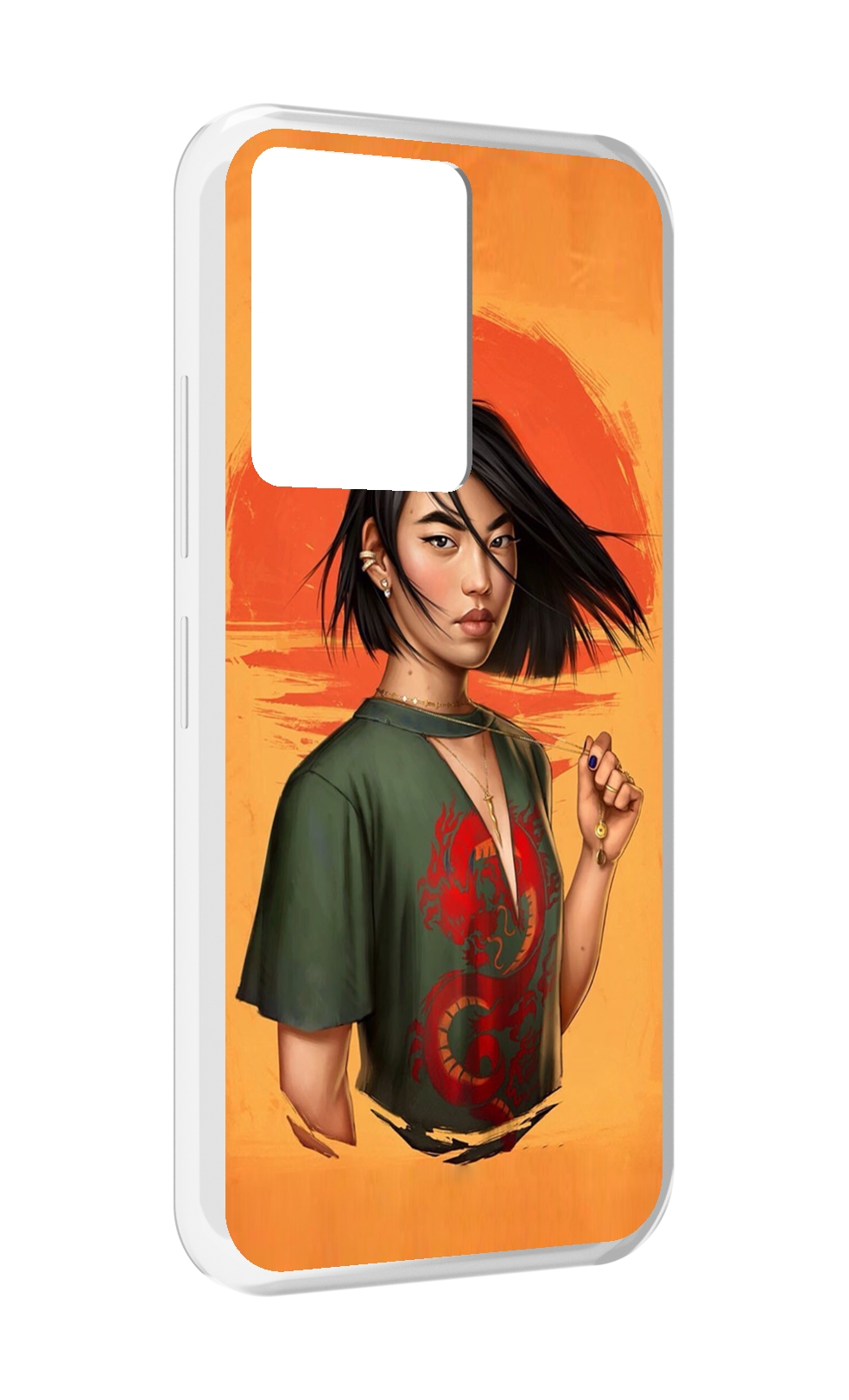 

Чехол MyPads девушка-в-оранжевом-фоне женский для Infinix Note 12 5G X671, Прозрачный, Tocco