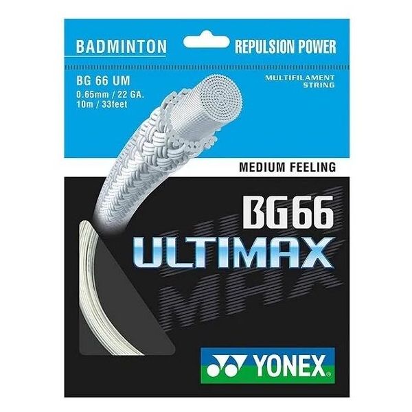 фото Струна для бадминтона yonex 10m bg-66 ultimax pearl, white