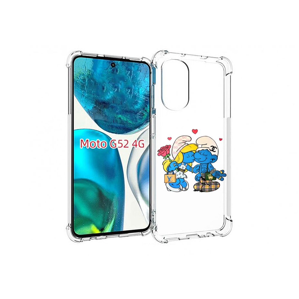 

Чехол MyPads модные-смурфики для Motorola Moto G82 / Moto G52, Прозрачный, Tocco