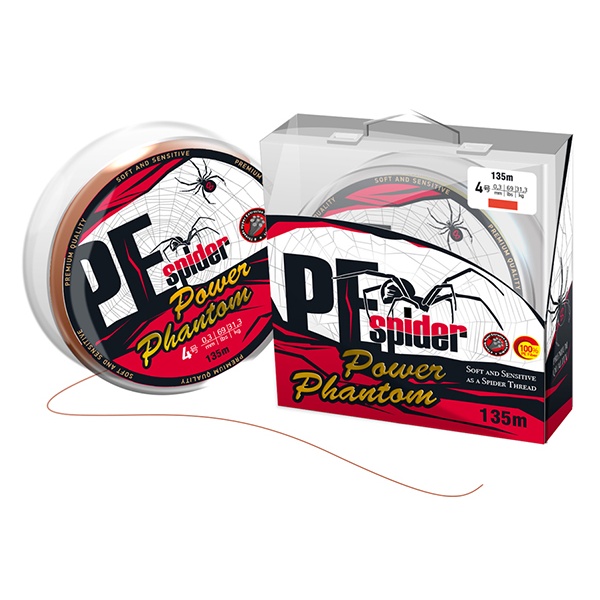 

Шнур Power Phantom 8x, PE Spider, 135м, оранжевый #1,5, 0,2мм, 15,8кг, PPPESO13515