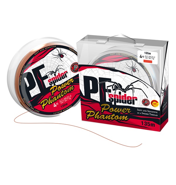 

Шнур Power Phantom 8x, PE Spider, 135м, оранжевый #2, 0,23мм, 19кг, PE Spider