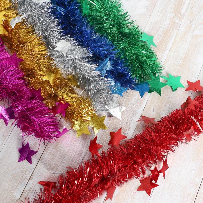 

Мишура елочная Зимнее волшебство Волшебство звезды 3555326 200 см разноцветный, Волшебство звезды