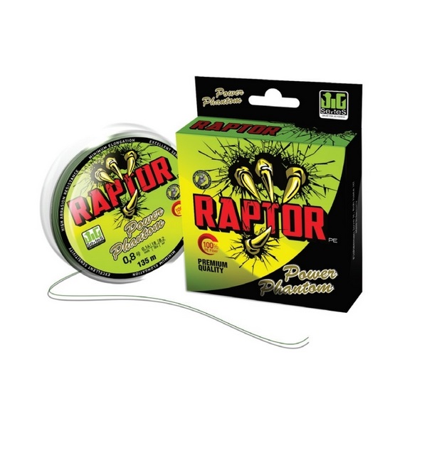 Шнур Power Phantom Raptor PE, 135м, флуоресцентный зеленый #1,2, 0,18мм, 12,3кг