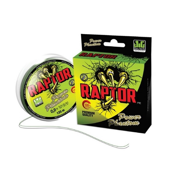 Шнур Power Phantom Raptor PE, 135м, флуоресцентный зеленый #4, 0,3мм, 27,2кг