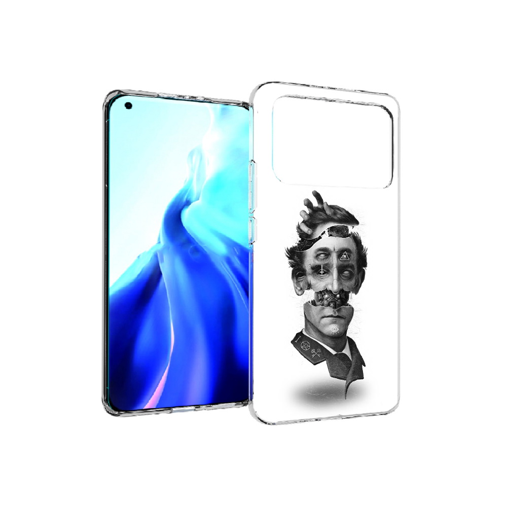 

Чехол MyPads Tocco для Xiaomi Mi 11 Ultra страшное лицо абстракция (PT160500.261.628), Прозрачный, Tocco