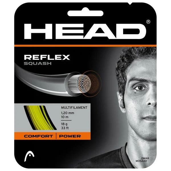 Струна для сквоша HEAD 10m Reflex Squash 281256-YW, Yellow, 1.10