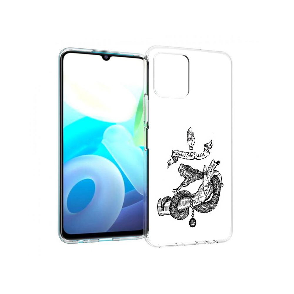 

Чехол MyPads Tocco для Vivo Y15s змея на руке рисунок (PT224456.390.366), Прозрачный, Tocco