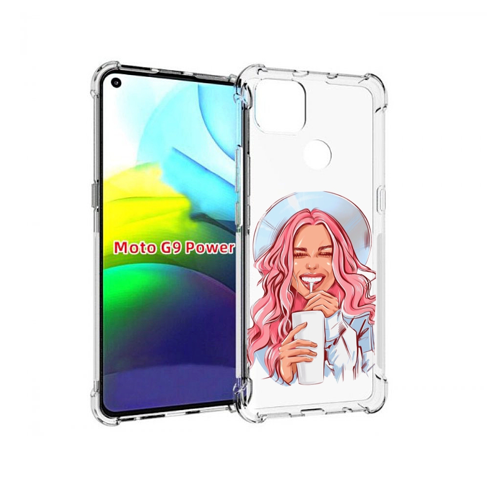 

Чехол MyPads веселая-девушка-модель женский для Motorola Moto G9 Power, Прозрачный, Tocco