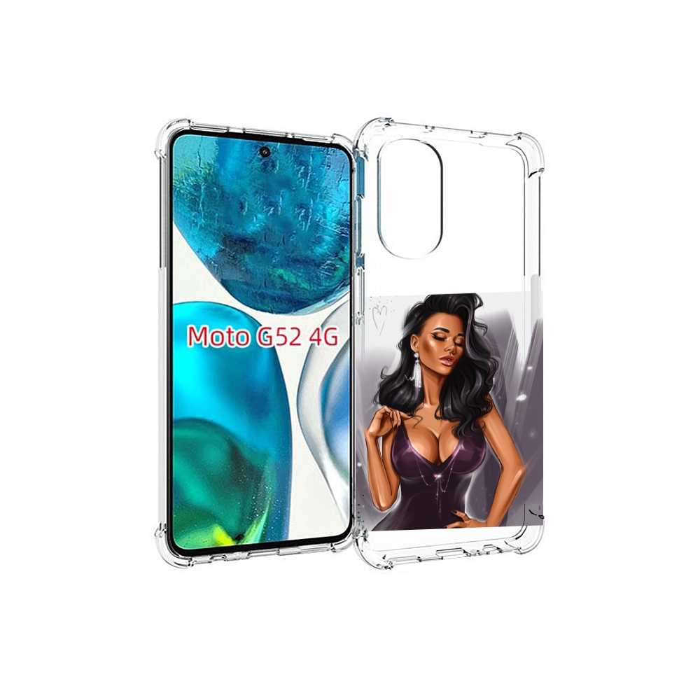 

Чехол MyPads нарисованная-девушка-в-фиолетовом-платье женский для Motorola Moto G82, Прозрачный, Tocco
