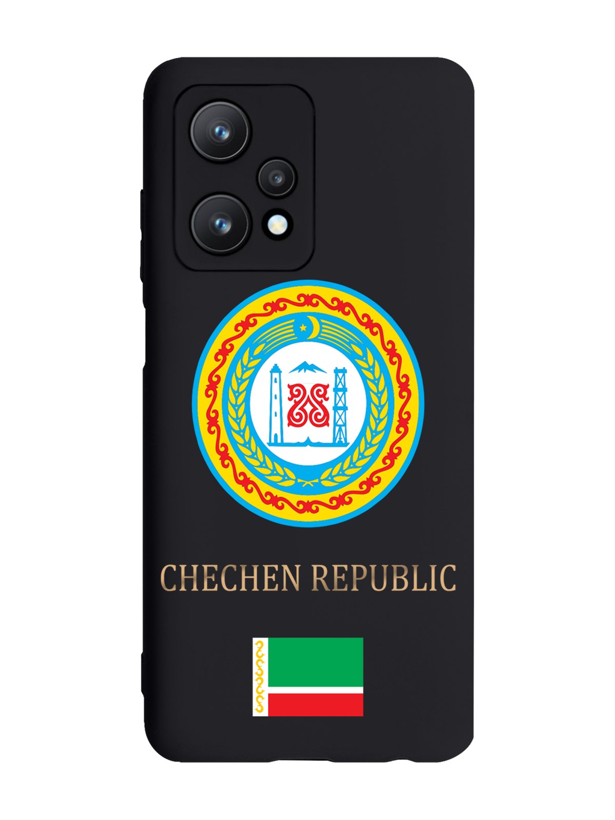 

Чехол SignumCase для realme 9 Pro 5G Герб Чечни черный, Разноцветный