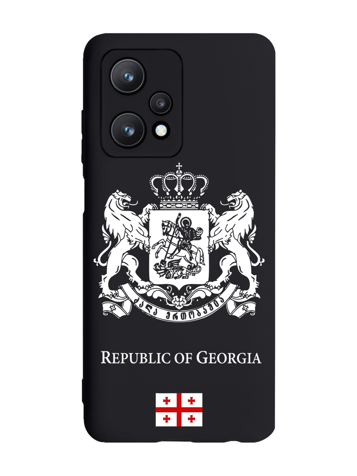фото Чехол signumcase для realme 9 pro 5g белый герб грузии черный