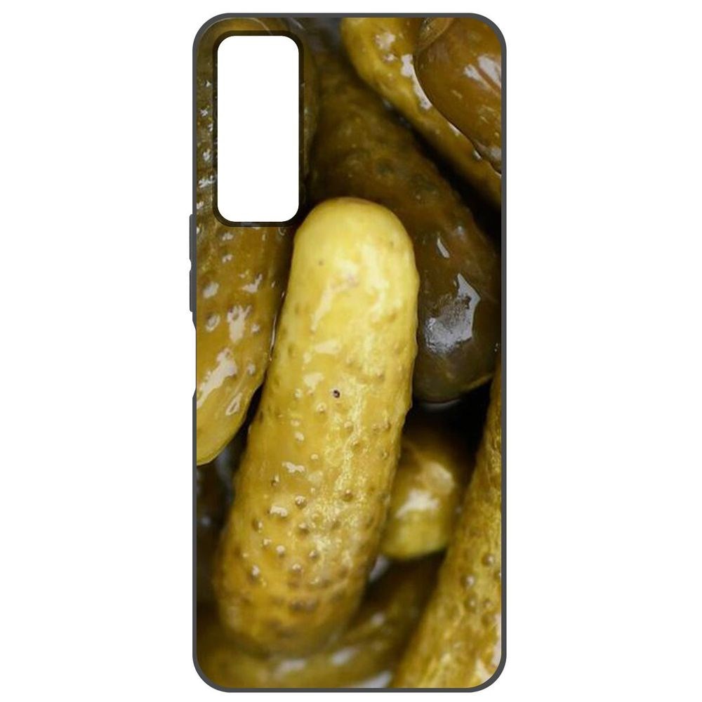 

Чехол-накладка Krutoff Soft Case Огурчики для TCL 30, Черный
