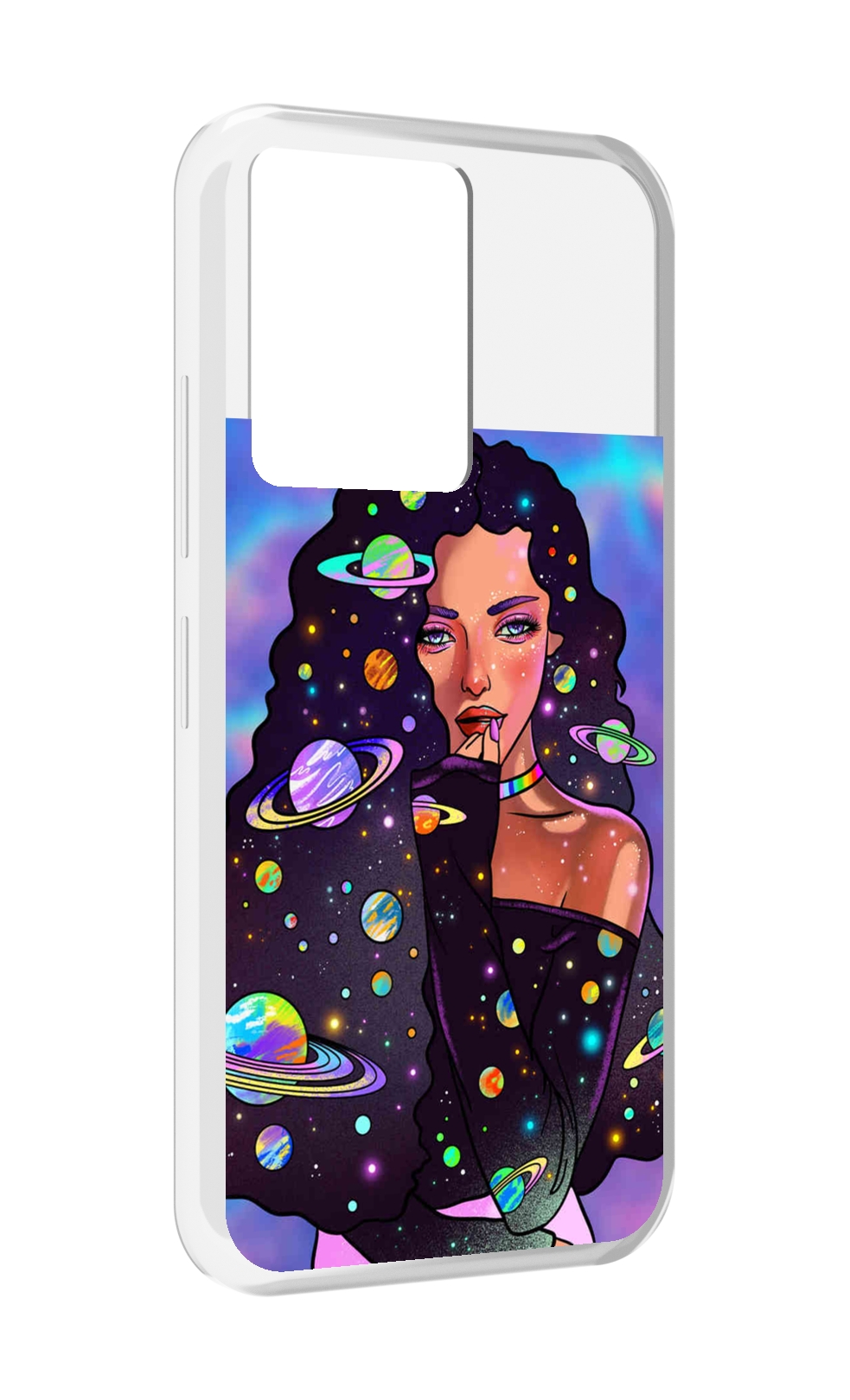 

Чехол MyPads девушка-с-планетами-в-волосах женский для Infinix Note 12 5G X671, Прозрачный, Tocco