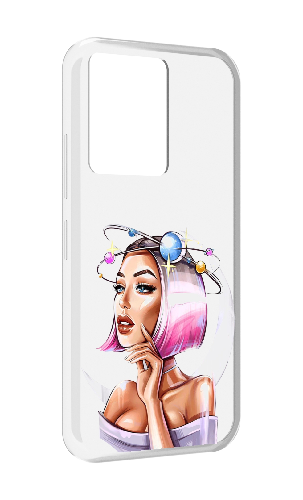 

Чехол MyPads девушка-с-планетами-на-голове женский для Infinix Note 12 5G X671, Прозрачный, Tocco