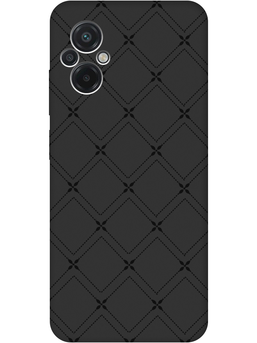 

Силиконовый чехол на Xiaomi Poco M5 с рисунком "Стильные линии" Soft Touch черный, 20000939