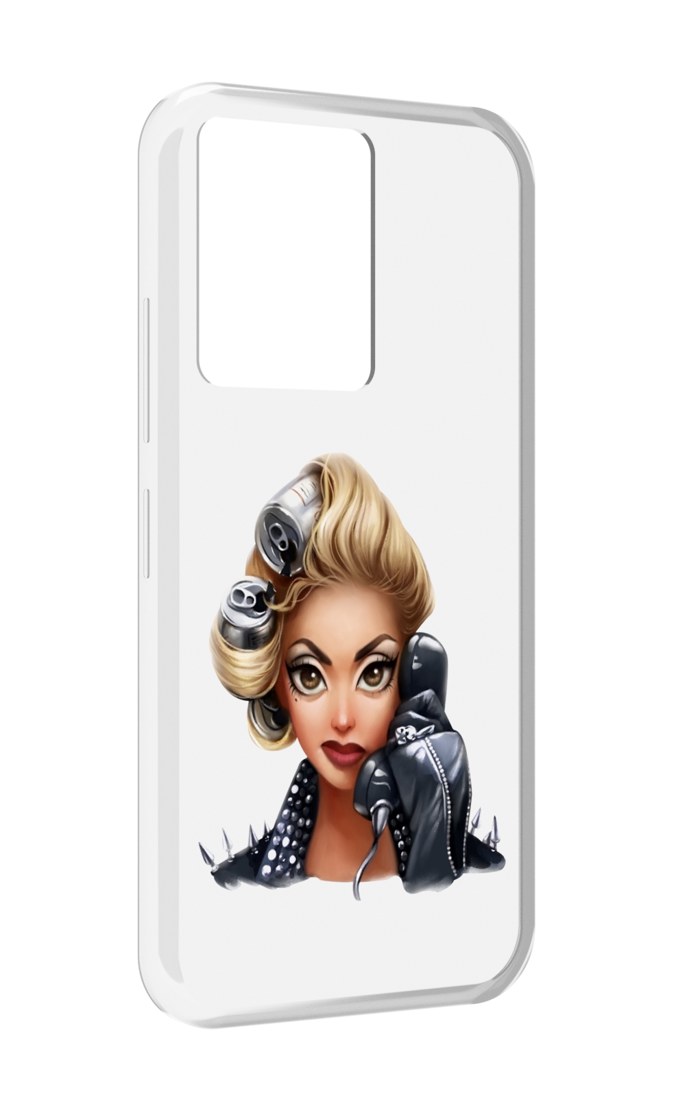 

Чехол MyPads девушка-смайлик-с-телефоном женский для Infinix Note 12 5G X671, Прозрачный, Tocco