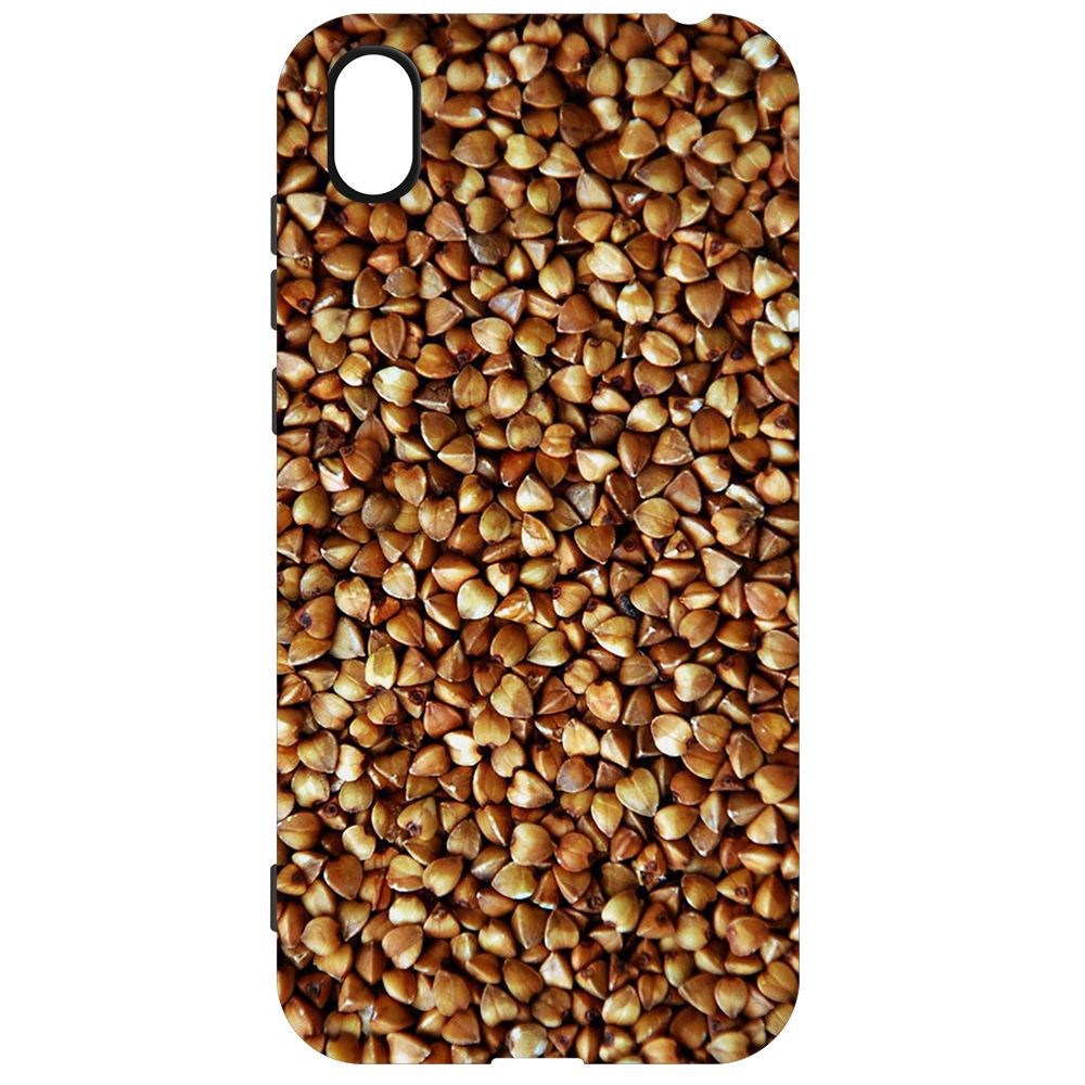 

Чехол-накладка Krutoff Soft Case Гречка для Huawei Y5 (2019), Черный