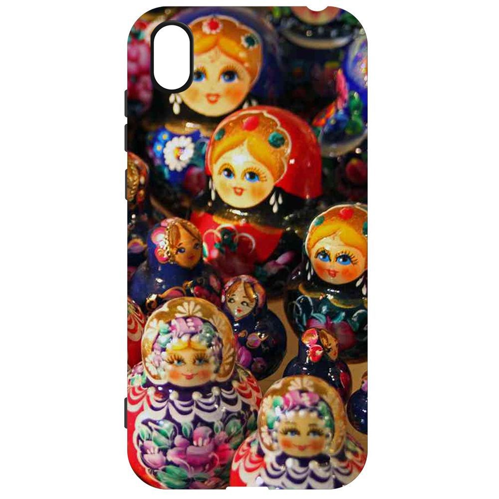 

Чехол-накладка Krutoff Soft Case Матрешка для Huawei Y5 (2019), Черный