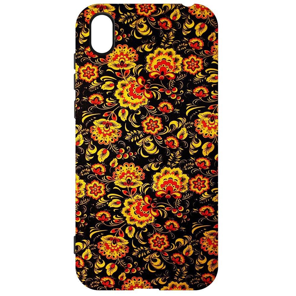 

Чехол-накладка Krutoff Soft Case Хохлома для Huawei Y5 (2019), Черный