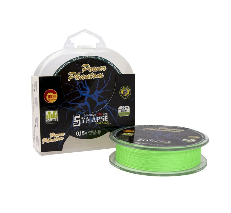 

Шнур Power Phantom Synapse NANO PE 100m, флуоресцентный зеленый #0,15 (3,6кг), 0,065mm, PPPESYNF100015
