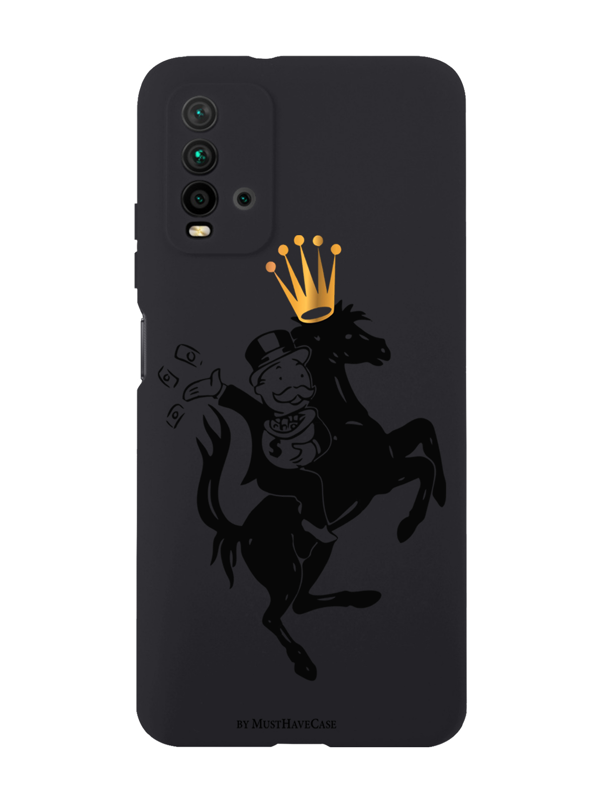 

Чехол MustHaveCase для Xiaomi Redmi 9T Monopoly на коне черный, Черный;золотистый