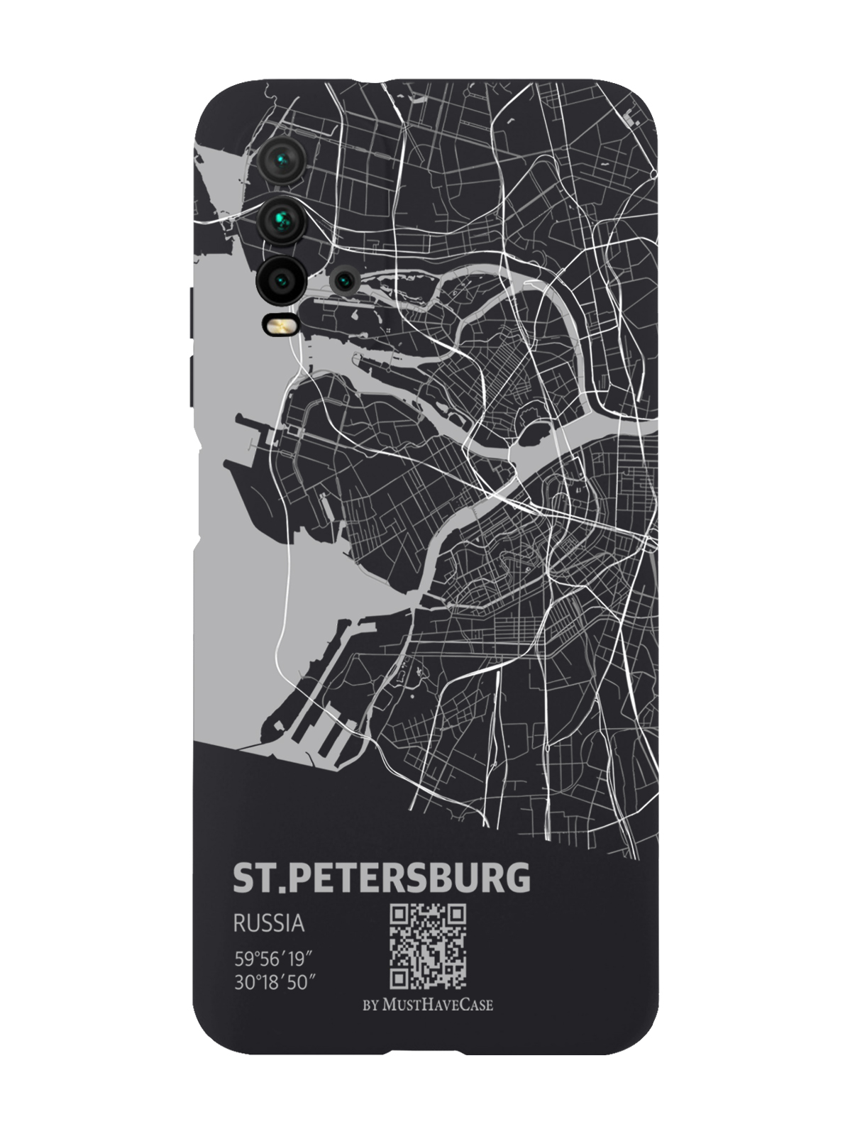 Чехол MustHaveCase для Xiaomi Redmi 9T Карта Санкт-Петербурга черный