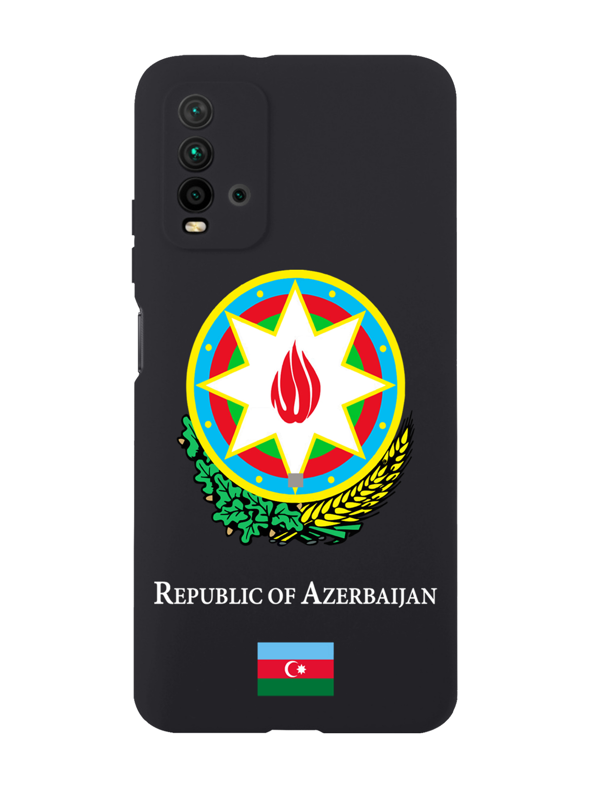 

Чехол SignumCase для Xiaomi Redmi 9T Герб Азербайджана черный, Разноцветный