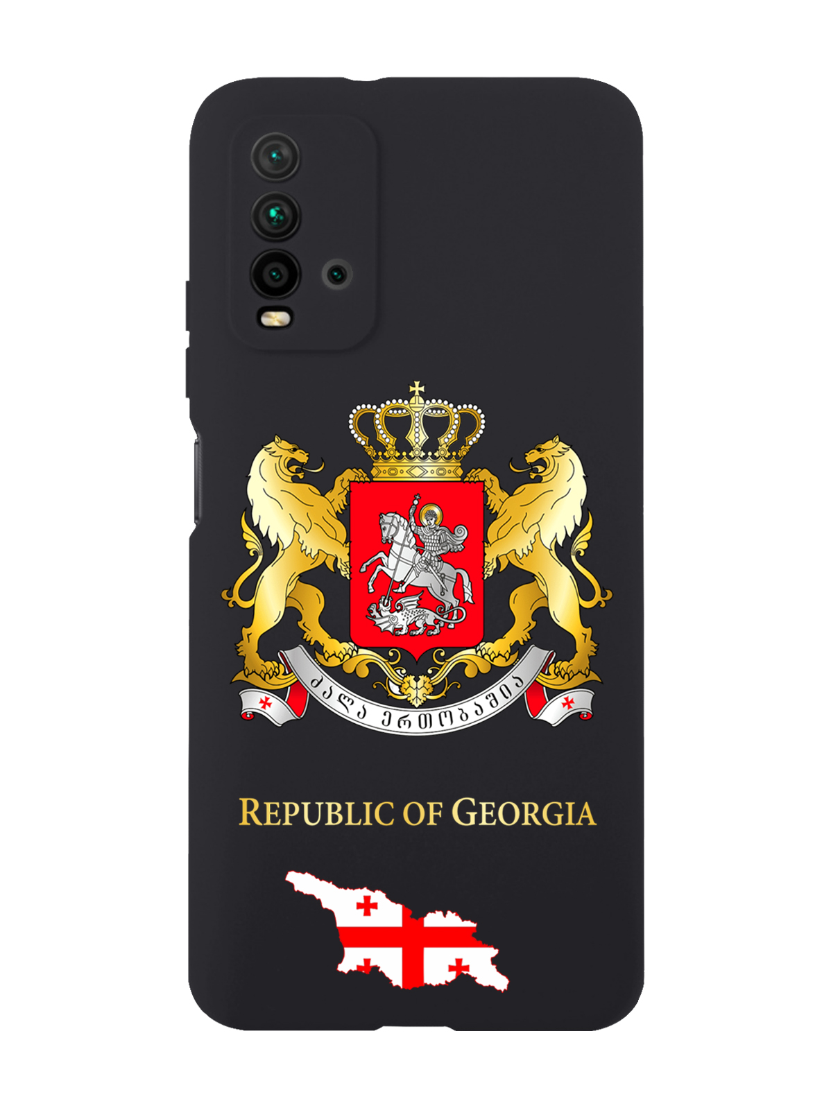 

Чехол SignumCase для Xiaomi Redmi 9T Герб Грузии черный, Разноцветный