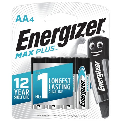 Батарейки ENERGIZER Max Plus, AA (LR06, 15А), алкалиновые, КОМПЛЕКТ 4 шт., E301325001