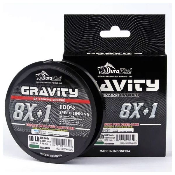 

Шнур DuraKing GRAVITY 8X+1 , 100м, серый #1, 0,16мм, 10lbs, DG8X1100G016