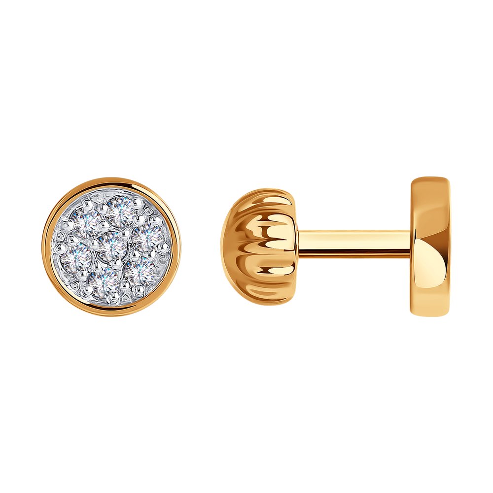 

Серьги пусеты из красного золота SOKOLOV 028894, фианит, 028894
