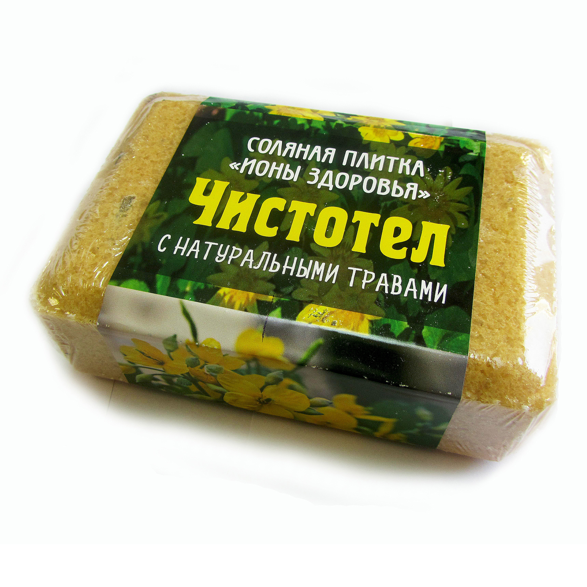 

Соляная плитка для бани и сауны Obsi с натуральной травой чистотел 1,3 кг