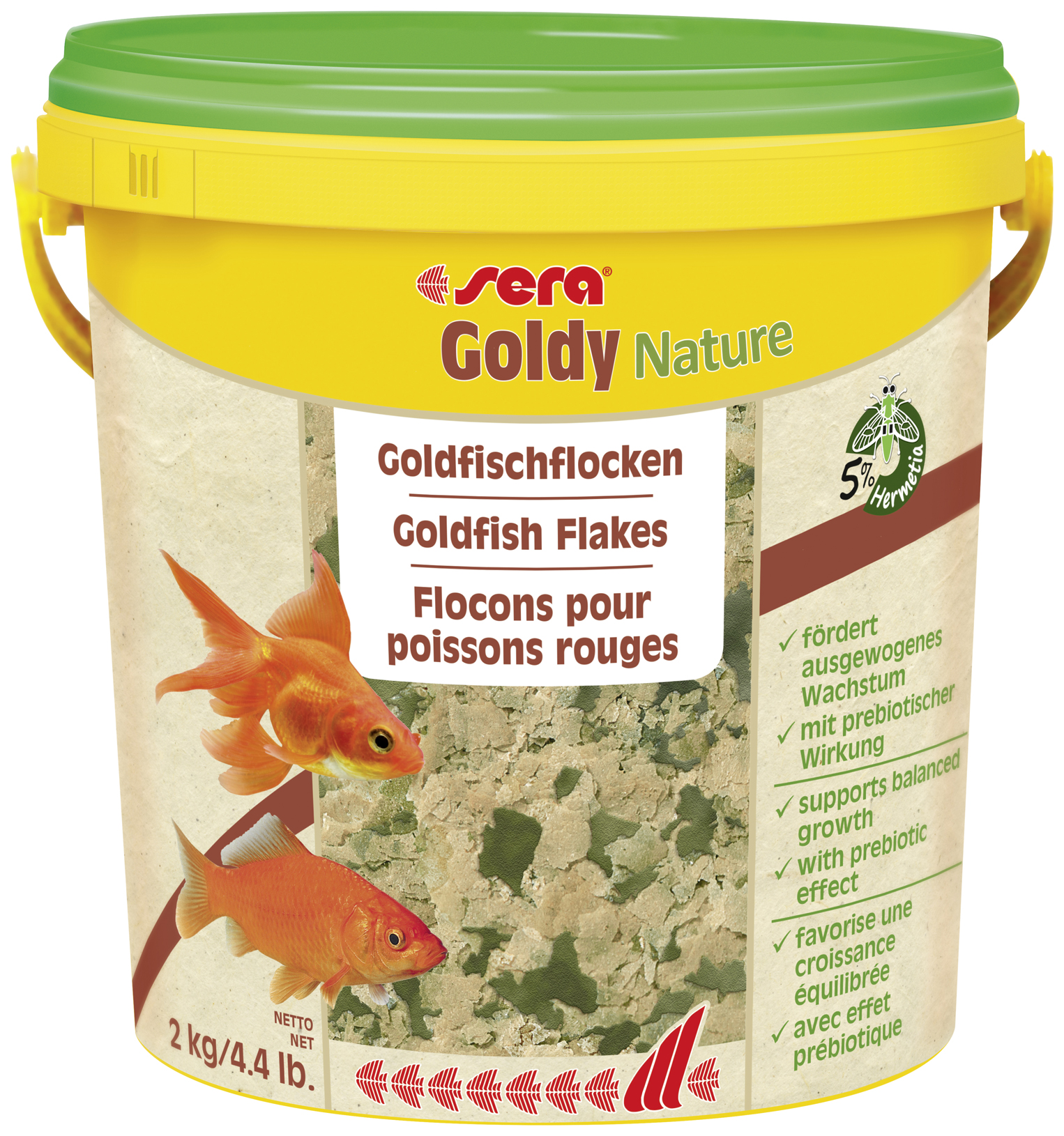 

Корм для золотых рыб Sera GOLDY NATURE, хлопья, 10000 мл, 2кг