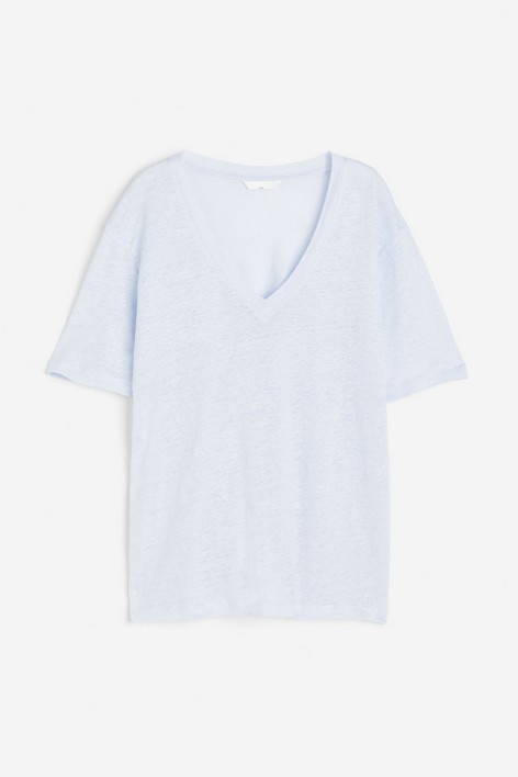 

Футболка женская H&M 105598200 голубая L (доставка из-за рубежа), Голубой, 105598200