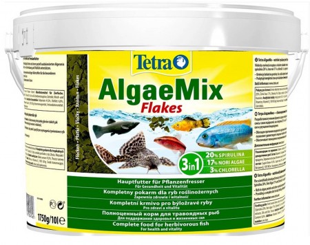 фото Корм для рыб tetra algae mix хлопья 10л