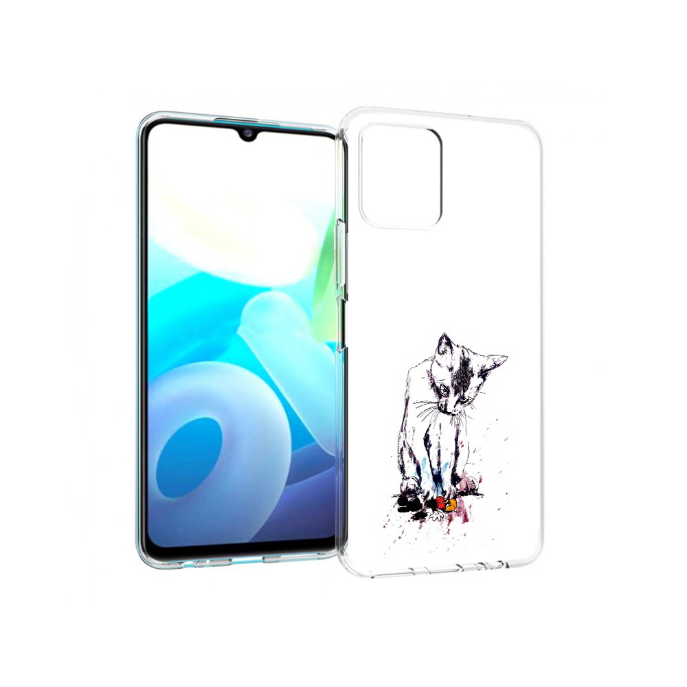 

Чехол MyPads Tocco для Vivo Y15s кот и микки (PT224456.390.399), Прозрачный, Tocco