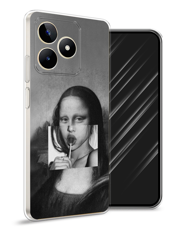 

Чехол Awog на Realme C53/C51/Note 50 "Mona Lisa sucking lollipop", Серый, 2515250-1