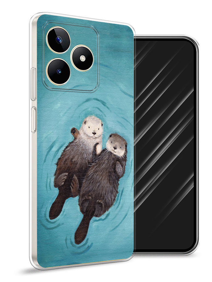 

Чехол Awog на Realme C53/C51/Note 50 "Парочка бобров", Голубой, 2515250-1
