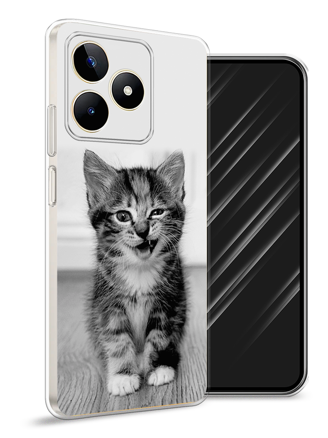 

Чехол Awog на Realme C53/C51/Note 50 "Подмигивающий котенок", Черный;серый, 2515250-1