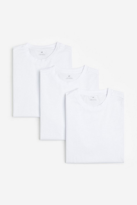 

Комплект футболок мужских H&M 094553100 белых XL, 3 шт. (доставка из-за рубежа), Белый, 094553100
