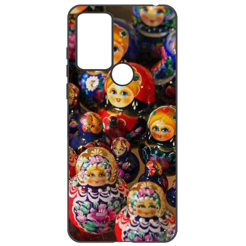 

Чехол-накладка Krutoff Soft Case Матрешка для TCL 30E, Черный