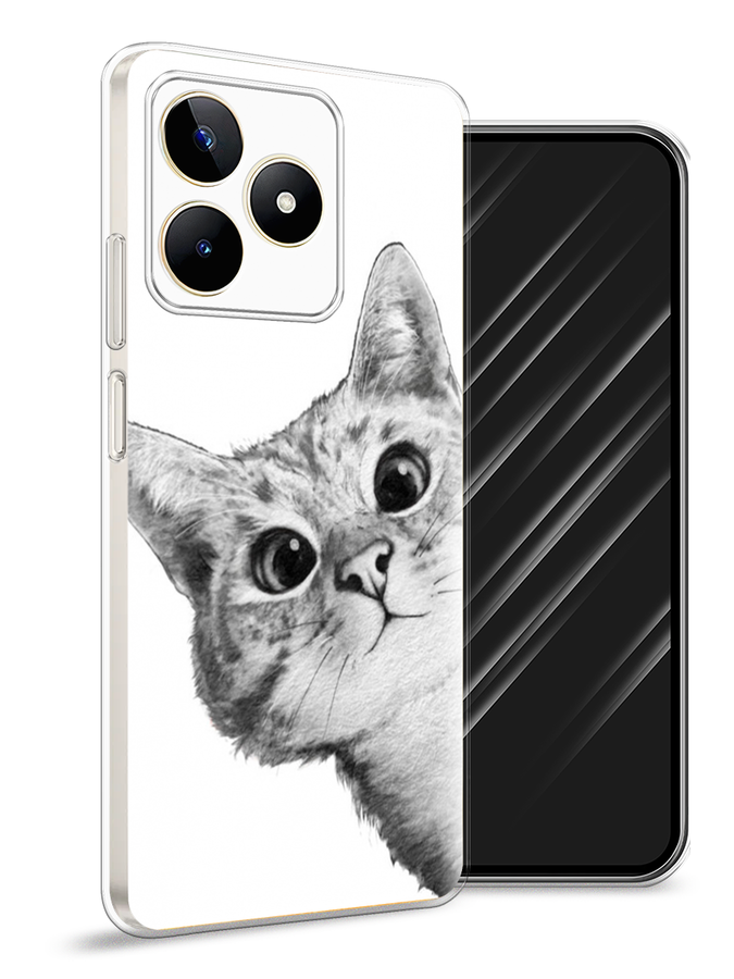 

Чехол Awog на Realme C53/C51/Note 50 "Кот рисунок черно-белый", Черный, 2515250-1