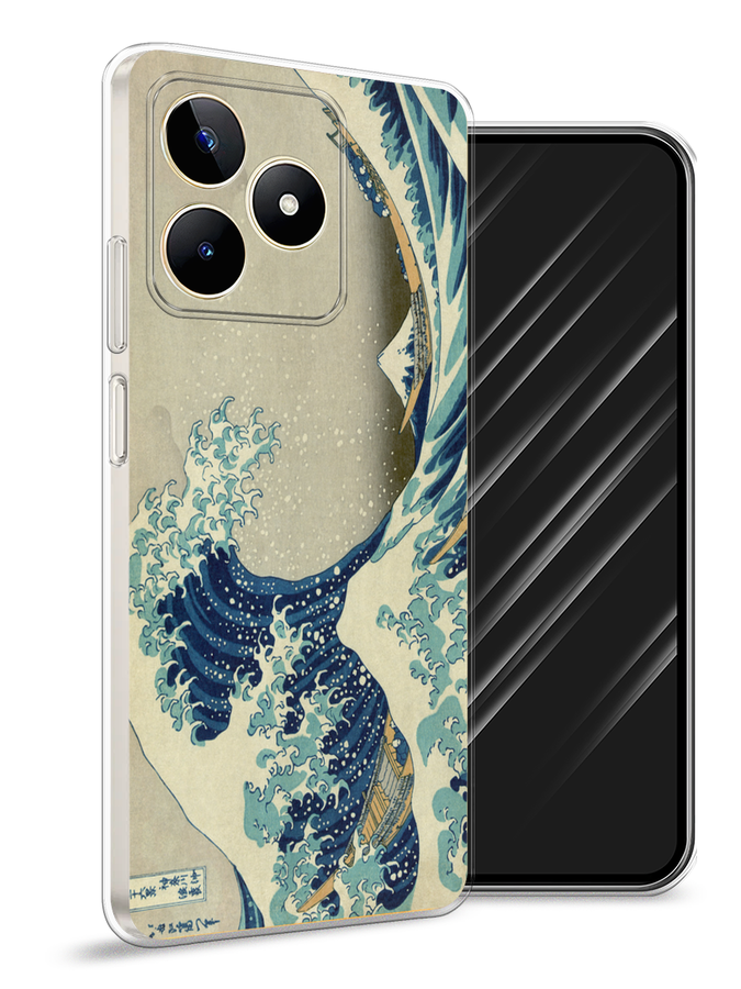 

Чехол Awog на Realme C53/C51/Note 50 "Большая волна в Канагаве", Серый;синий;голубой, 2515250-1